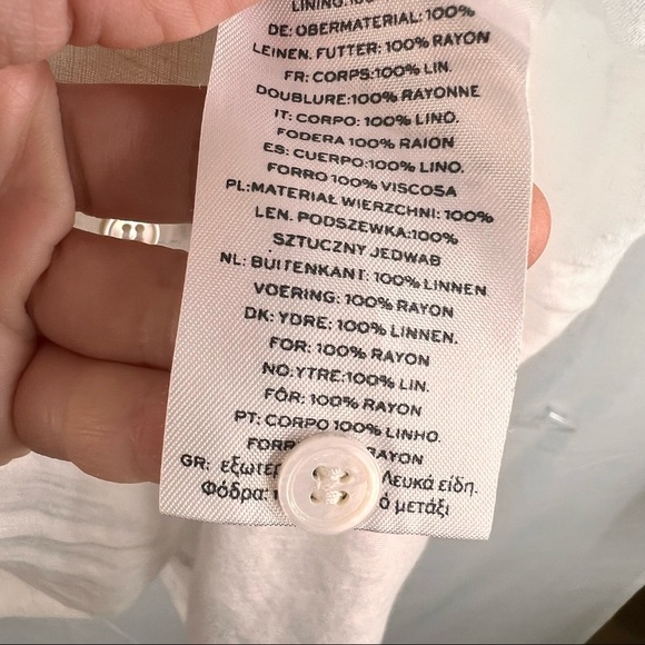 FAITHFUL The BRAND Dija Mini Dress 100% Linen White LongSleeve Sz 4 S Lagenlook - Picture 12 of 12